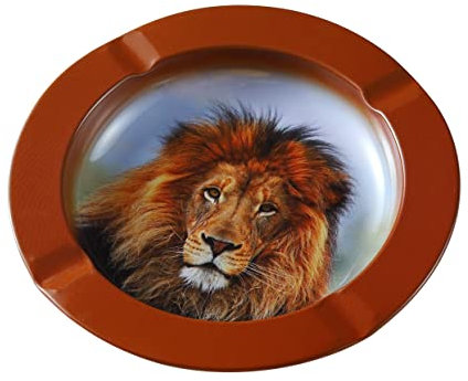 Lion Metal Cigarette Ashtray For Home Office Garden Animal African Decoration Gift Cigars Safari Bedroom Cool Ash Tray For Smoker