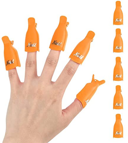 10 Stück Nagel Klammer Nagellackentferner Clips Acryl Nagel Kunst Soak Off Klammer Cap UV Maniküre Tränken Nagel-Clips Ansteckklammern zum Entfernen von Acryl-Nagelkunst Nagellack UV-Gel