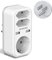 Reiseadapter USA Deutschland Stecker mit 2 USB, 5-in-1 EU to USA Adapter, 3 Fach Reisestecker Steckdose für Amerika Kanada Mexiko Thailand Stromadapter Schuko Adapter weiß