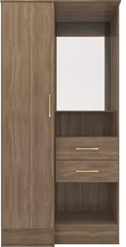 Kelsey Stores Nevada Dressing Vanity 1 Door Wardrobe Bedroom Furniture In 6 Colors (Rustic Oak Effect)