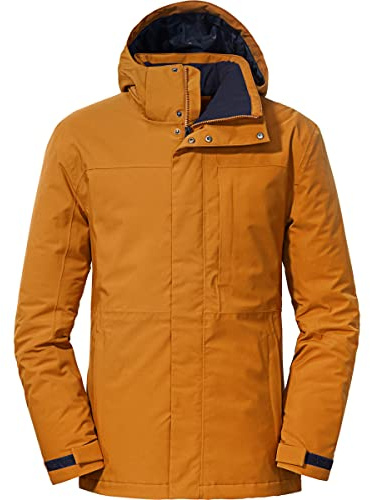 Schöffel Herren Insulated Jacket Bastianisee M, funktionale Winterjacke mit abnehmbarer Kapuze, wasserdichte und windabweisende Outdoor Jacke aus 4-Wege-Stretch