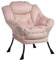 HollyHOME Ohrensessel Sessel Wohnzimmer Samt Lesesessel Schlafzimmer Relaxsessel Lounge Sessels Armlehnensessel mit Stahlrahmen, Hellrosa