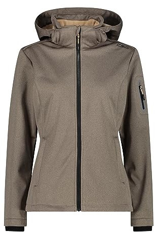 CMP - Damenjacke mit Kapuze und Reißverschluss, Mel-Schwarzer Sesam, M