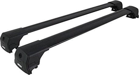 OMAC Dachträger Grundtäger kompatibel mit Audi Q7 2005-2015 Aluminium 75kg Schwarz 2tlg Geschlossene Reling für Fahrradträger, Dachboxen, Skiträger Abschließbar