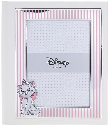 VALENTI & CO. Disney Baby - Minou Die Aristocats - Fotoalbum für Kinder mit silbernem Fotorahmen als Geschenk zur Taufe oder zum Kindergeburtstag