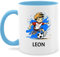 Tasse Tassen 325ml - Fußball Junge Fußballer Geschenk Kinder Name - 325 ml - Hellblau - fußballtrainer geschenke fussballtasse fussball jungen ball cup personalisierte fußballtasse fußballfan