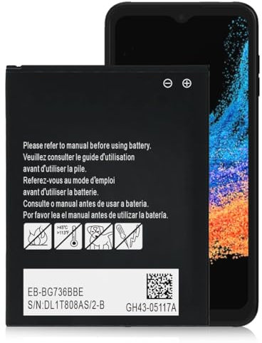 Akku für Galaxy Xcover 6 Pro, 4600 mAh Kapazität EB-BG715BBE Ersatzakku der Modelle (G715F) GH43-04993A 1ICP6/62/69 Handy/Smartphone.