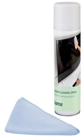 Hama Bildschirmreiniger, Foam Cleaner und Reinigungstuch, 200ml (Bildschirmreiniger für TV, Handy, Tablet, Monitor, LED, OLED, Kunststoff, Glas, Metall, entfernt Fingerabdrücke, Staub, Schmutz, Fett)