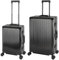 Travelhouse Tokyo Alu Reisekoffer Schwarz S-55cm & L-72cm Hartschalenkoffer Reise Trolley Koffer Set