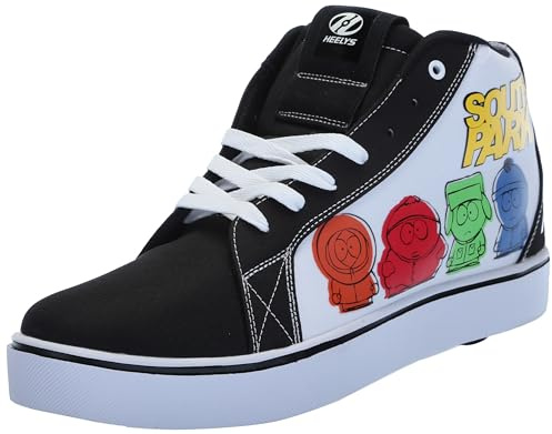 Heelys Herren Racer Mid Schuhe mit Rollen, Schwarz/Weiß/Gelb, 47 EU