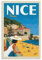 Vintage-Reiseposter Europa Nizza, Frankreich, Zimmer, Wohnzimmer, Dekor, moderne ästhetische Wandkunst, Geschenk für Freunde, Bett, ungerahmt, 20 x 30 cm