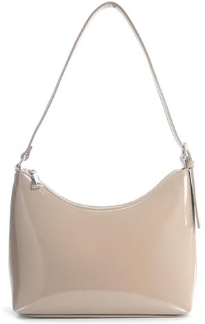 Umhängetasche Damen, PU Leder Hobo Bag Retro Handtasche Kleine Crossbody Tasche Y2k Fashion Schultertasche Handbag für Frauen Dating Reisen Party Einkaufe (Nackt)