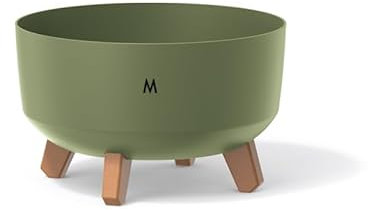 MELTOM Blumentopf Schale mit Füßen Einsatz Blumenschale Kräutertopf Übertopf (Grün, M- 28.5cm)