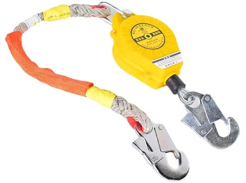 Retractable Lifelinee, Safety Lanyard with Rope Harness, Anti-Rotation Wire Safe Rope, Quick-Action Braking System, Retractable Lifelinee Fall Arrest System for Safe Work at High Places