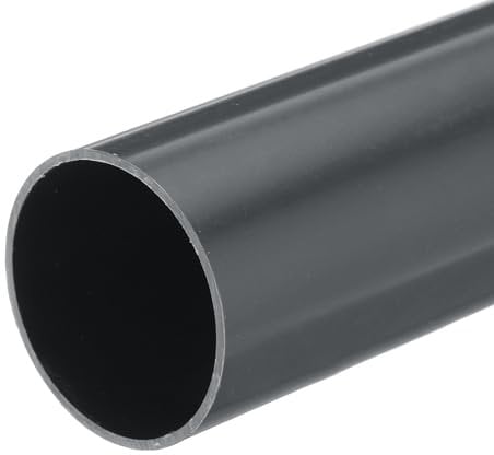 sourcing map Tube rond rigide en PVC de 54,7 mm ID 60 mm OD 330 mm/13 mm Gris foncé Résistant aux chocs pour tuyau d'eau