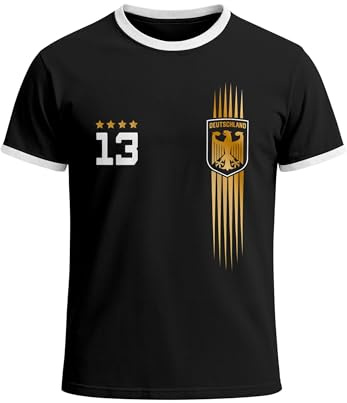 MoonWorks® Herren T-Shirt Deutschland Trikot Fußball WM 2026 Fanshirt Deutschlandshirt Adler Fussball