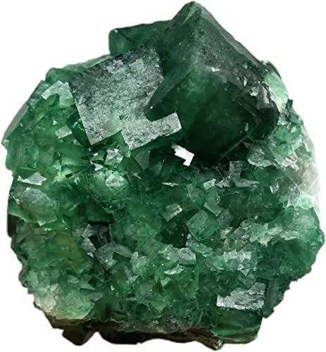 BIRXPMOS Mineraliensteine, natürlicher grüner Fluorit, mineralische Probe-Clustersteine ​​und Kristalle, der Kristall heilt Kristallsteine, Dekoration(312g)
