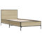 QJBSAVVA Jugendbett Schlafzimmer Komplett Bodenbett Gartenbett - Bettgestell Sonoma-Eiche 75x190 cm Holzwerkstoff und Metall für Gästezimmer Außenbereich Loft Schlafzimmer