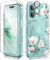 GVIEWIN Compatible with iPhone 16 Case 6.1 2024, with Screen Protector & Camera Lens Protector, Shockproof Drop Protection Anti-scratch Bumper Clear Floral Cover for Women, Magnolia/White