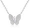 Evensee Schmetterling Halskette Damen Silber 925, Ketten Mit Schmetterling Anhänger Personalisierte Schmuck, Kristall Körper & Zirkon Flügel, Weißgold Necklace Geschenke Für Frauen und Mädchen