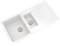 Balterley Composite Kitchen Sink with Drainer & Overflow Hole, 100cm Bowl Inset White Kitchen Sink, 1.5 Double Bowl Reversible Sinks with Grooved Drainer - 1000 x 500 x 200mm (Matt White)
