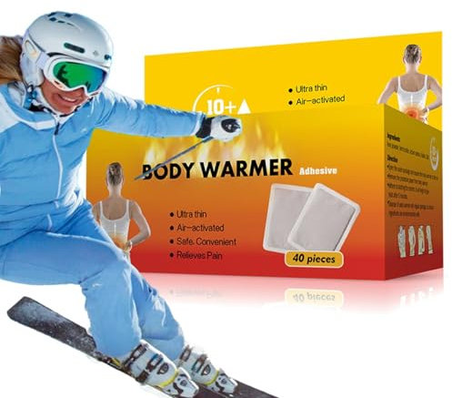Body Heated Patches, Body Warmers for Cold Weather 40 Sheets, Cold-Proof Adhesive Back Warming Patches Up to 10 Hours of Heat
