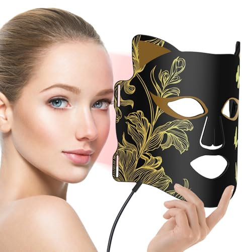 LED Rotlichtlampe Gesicht mit Kühlmaske | 1 + 7 : Nahinfrarotlicht + 7 Farben LED Lichttherapie Maske | Gesichtsmaske Lichttherapie, Anti-Aging/Akne, Aufhellung, Faltenbehandlung