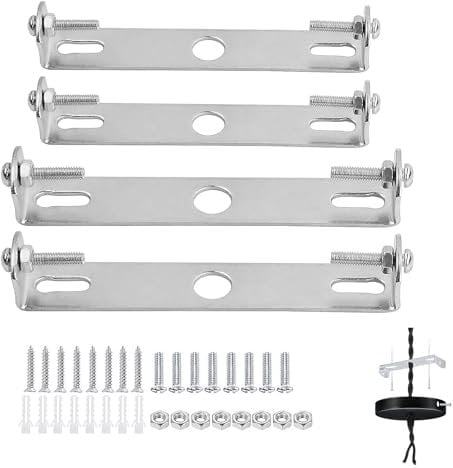 WQEDVN 4PCS Ceiling Hook for Pendant Light, Ceiling Light Bracket, Chandelier Hook, Stainless Steel Chandelier Bracket with Screws, for Home Office Install Various Types of Light (9cm/10cm