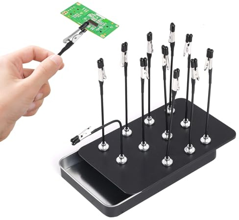 Third Hand Soldering with Magnetic Base: 360 Degree Adjustable Soldering Aid Third Hand, Flexible Gooseneck Helping Hand with Iron Box - Ideal for Modeling, Helping Hand Soldering and Crafts