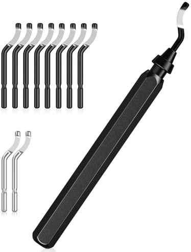 Desbarbador AICOYA con 10 Hojas, Desbarbador para Piezas de Impresión 3D de Metal, Plástico y Acero Inoxidable (8 BR1010, 2 BS1018)