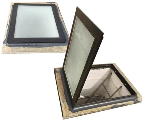Trampilla De Tejado Para Ventanas De Casa, Claraboya De Aleación De Aluminio Y Vidrio Templado Para Instalación En Cubierta De Ventilación Manual, Ático Acristalado Con Pozo De Iluminación Subterráneo