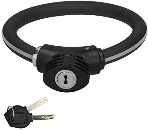 Culnflun Mini -Zyklus Ring Lock Antitheft Bike Cable Lock Reflection Zink Legierung Zykluszubehör für Outdoor -Zinklegierung PVC 140x110 mm (Reflektierende matte schwarz)