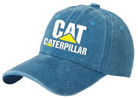 MGTERN Baseball Cap Für Herren Ca.ter-pillar,Washed Cotton Used Look,Golf Reisen Basecap Für Damen Herren, Schwarz(Lake Blue)