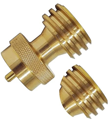POPETPOP 2stücke Gasflaschen Adapter Für Gaszylinder Messing Tank Nachfüllanschluss Sicherer Gasdruckminderer Für Camping Und Grill Einsetzbar Einfache Installation Ohne Werkzeuge
