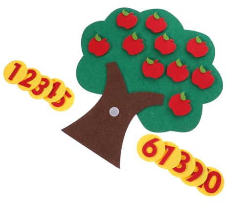 Selbstgemacht Vliesstoff Baum Pädagogisches Spielzeug für Kinder zum Zählen | Adorables Aussehen, Tragbar und Robust, Sicheres Lernmaterial für Vorschulkinder, 1 Satz