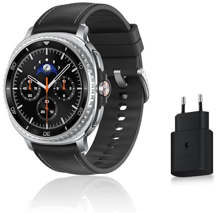 Samsung Galaxy Watch8 Classic, Montre Connectée, Couronne rotative, Galaxy AI, Coach Sommeil, Coach Running, 4G, 46mm, Noir, Chargeur Secteur Rapide 25W Inclus, Version FR