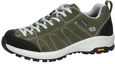 Brütting Herren Outdoorschuh Wanderschuh wasserdicht atmungsaktiv Claremont Tex, Oliv Grau, 42EU