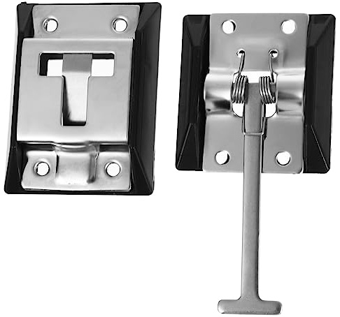 MUELODSIC Stainless Steel T-style Entry Door Catch Holder for Trailer Heavy-duty Metal Construction with Rust-resistant Coating Ergonomic Secure Latch for Caravans