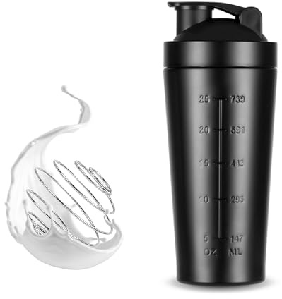 Bangbobi Shaker in Metallo da 750 ml per Bevande proteiche - Shaker Moderno con Sfera in Acciaio, Ideale per Tazze e Thermos