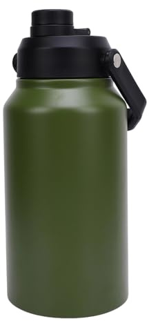 Focket Bouteille Isotherme 3L, Bouteille en Acier Inoxydable 316 à Triple Paroi sous Vide, Étanche, avec Couvercle et Poignée, Mug Thermique à Large Ouverture pour le Sport (Olive verte)