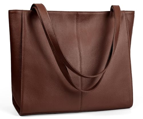befen Large Tote Bag Genuine Leather Handbags for Women with Laptop Pocket | Real Leather Tote Bags for Women Large Shoulder Bags Women Laptop Tote Bag Ladies Handbags with 14-inch Laptop Compartment