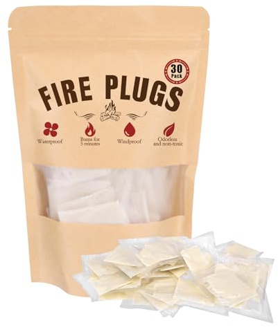 ZTTM 30 Pack Quick Instant Waterproof Fire Starters with 5 Minute Burn Non-Toxic
