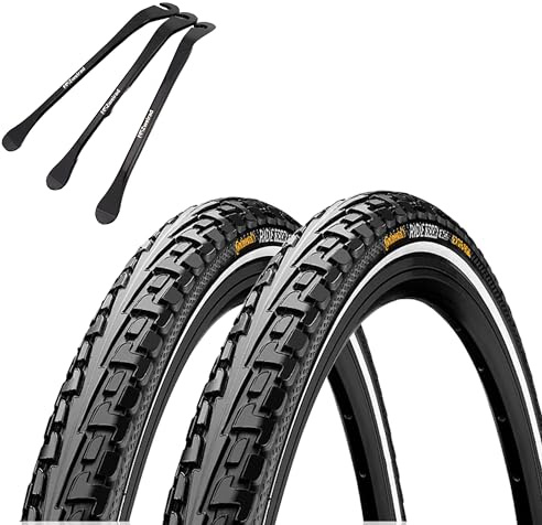 2er Set Continental Fahrradreifen Ride Tour Reflex 26x1.75 Zoll (47-559) auswählbar mit Schläuchen + 3 MSZweirad Metall Reifenheber