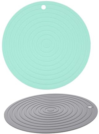 Abaodam 2pcs Silicone Dog Bowl Mat Non-slip Pet Feeding Placemat for Food and Water Bowls Cat and Dog Food Tray Mat Heat Resistant Microwave Safe Noise Reducing Floor Protector