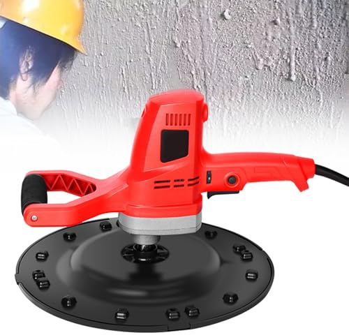 JIMINHUIXIN MáQuina Alisadora De Pared 1280W Manual, Lijadora de Yeso y Hormigón con 6 Velocidades Regulables 40-300 RPM, Pulidora de Cemento para Superficies de Paredes y Suelos