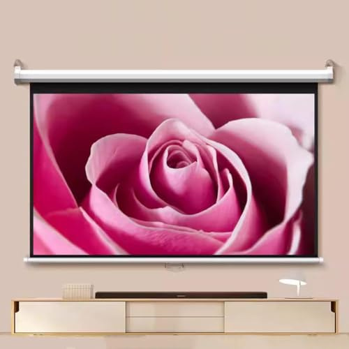 SMELEDFCFK Retractable Projector Screen With Auto Lock, 60in 72in Wall-Mounted Movies Screen, Pull Down Projection Screen HD 4K 3D For Indoor Outdoor(72inch-16:9)