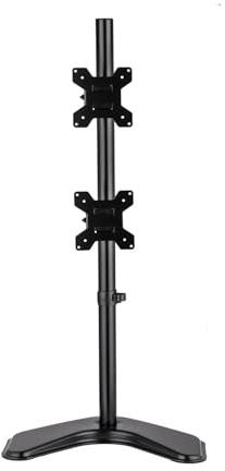 Adjustable Vertical Dual Monitor TV Desk Mount Bracket Tilt and Swivel Fits 13-27 Inch