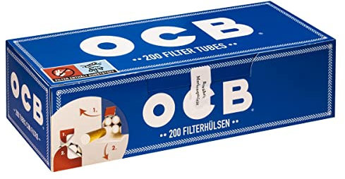 OCB 1000 (5x200) OCB® Zigarettenhülsen, Weiß, Rund, Hängend, Kunststoff, Rauch, Minimalist