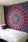Popular Handicrafts Wandteppich, Wandbehang, Hippie-Mandala, Bohemian-Stil, psychedelisches Design, indische Wandteppiche, Tagesdecke, 215 x 230 cm, Rot/Gelb