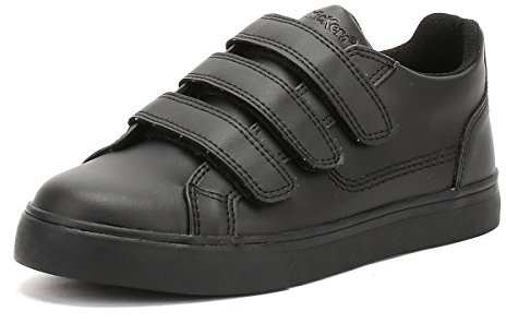 Kickers Youth Unisex Tovni Triple Strap School Shoes, Black, 5 UK